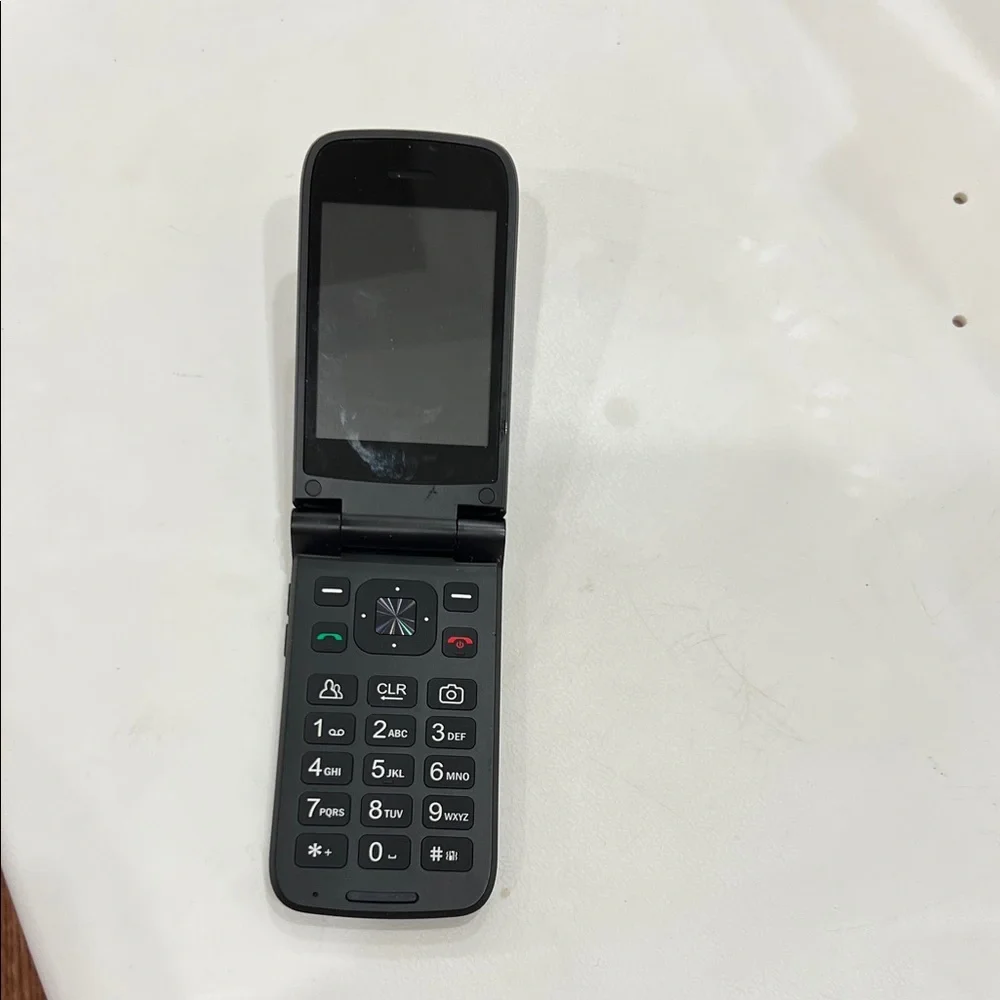 Black Flip Cell Phone with Large Button Keypad